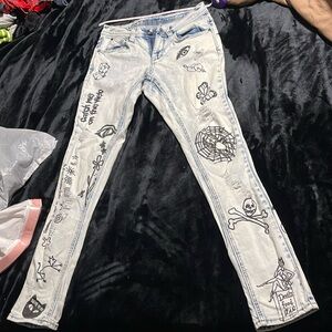 White Washed Skinny Jeans